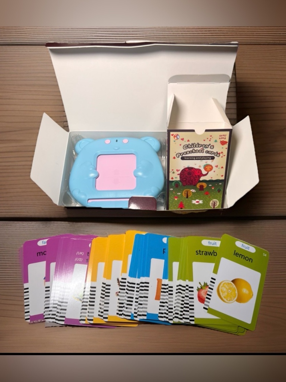 NEW Card Early Education Device 12+Months Learn English Language Speech Toy Blue
